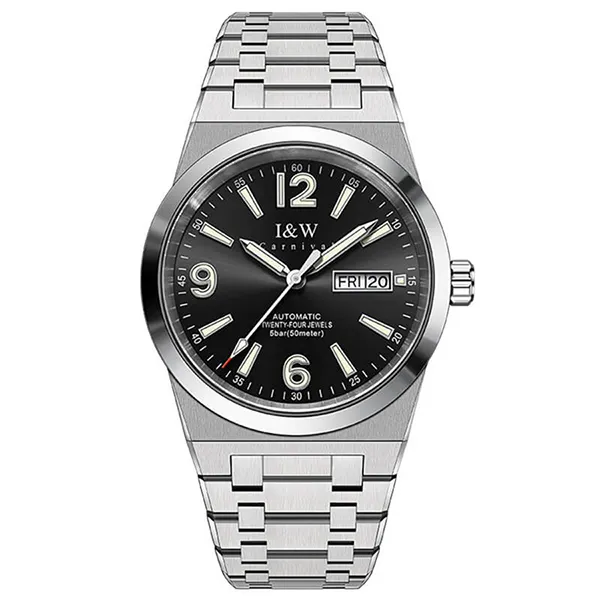 Đồng Hồ Nam I&W Carnival 730G-T2 Màu Đen - Bạc