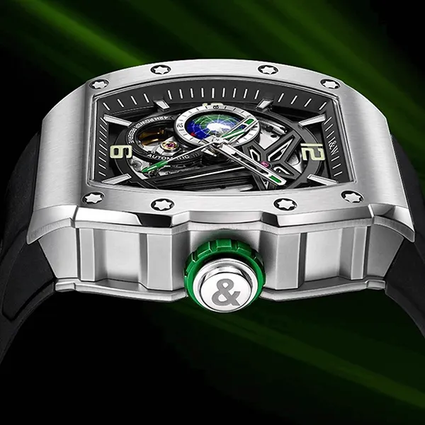 Đồng Hồ Nam I&W Carnival 737G-S2 Automatic Sport Màu Đen Bạc