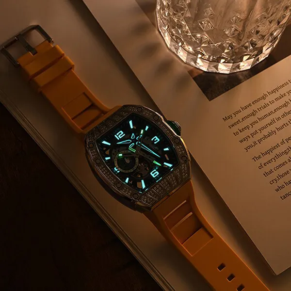 Đồng Hồ Nam I&W Carnival 737G1-S3 Automatic Sport Màu Vàng Xám