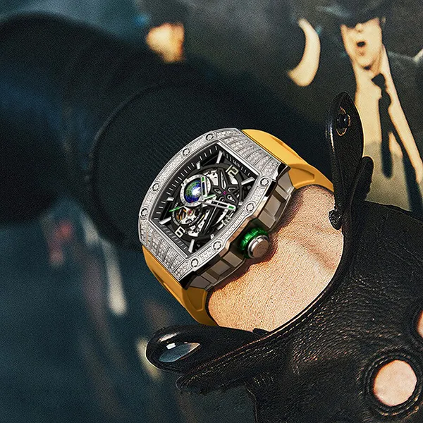 Đồng Hồ Nam I&W Carnival 737G1-S3 Automatic Sport Màu Vàng Xám