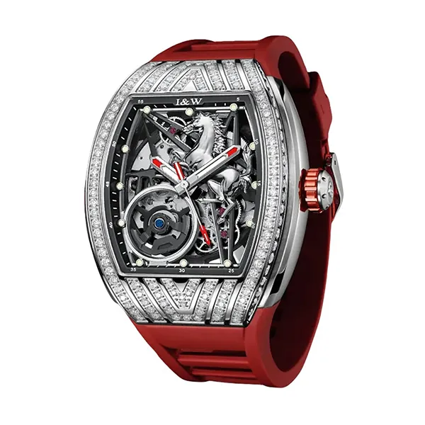 Đồng Hồ Nam I&W Carnival 768G-S3 Automatic Màu Đỏ Bạc