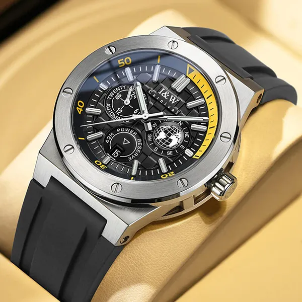 Đồng Hồ Nam I&W Carnival 783G-S2 Automatic Sport Màu Đen Bạc