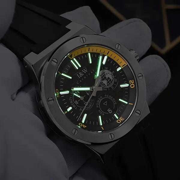 Đồng Hồ Nam I&W Carnival 783G-S2 Automatic Sport Màu Đen Bạc