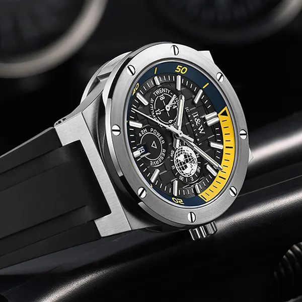 Đồng Hồ Nam I&W Carnival 783G-S2 Automatic Sport Màu Đen Bạc