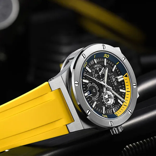 Đồng Hồ Nam I&W Carnival 783G-S3 Automatic Sport Màu Vàng Đen