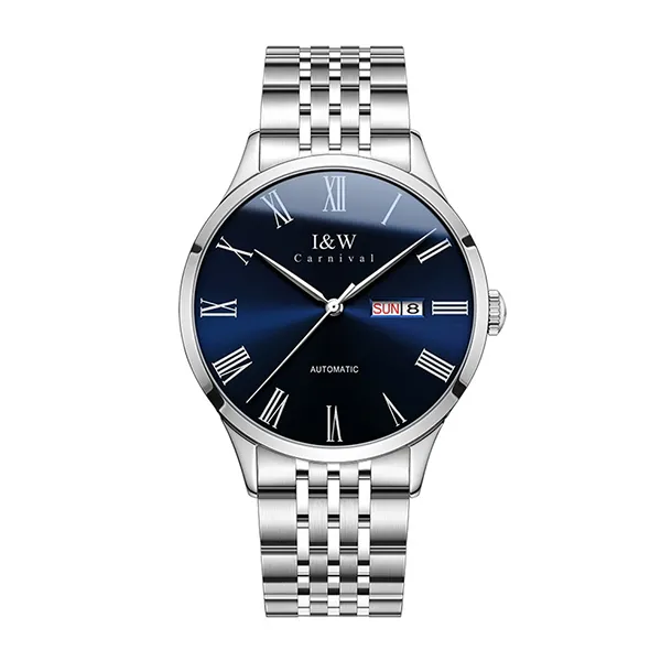 Đồng Hồ Nam I&W Carnival 8912G-T2 Màu Bạc Xanh