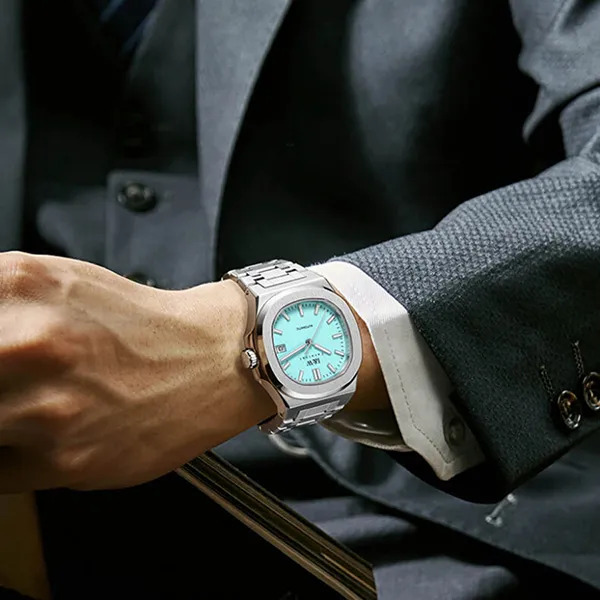 Đồng Hồ Nam I&W Carnival Automatic Watch 750G1-T4 Màu Bạc/Xanh Ngọc