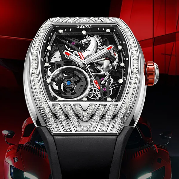 Đồng Hồ Nam I&W Carnival 768G-S1 Automatic Màu Đen Bạc