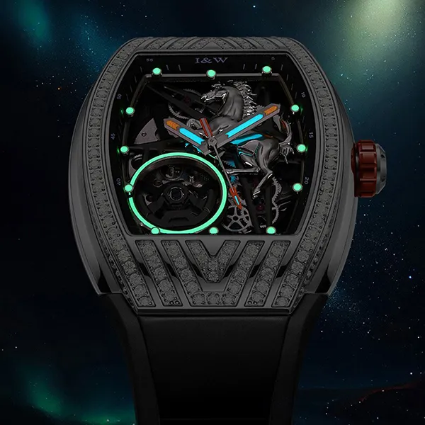 Đồng Hồ Nam I&W Carnival 768G-S1 Automatic Màu Đen Bạc