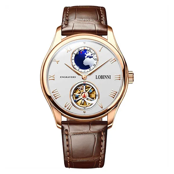 Đồng Hồ Nam Lobinni LB13006G-D1 Màu Nâu - Trắng