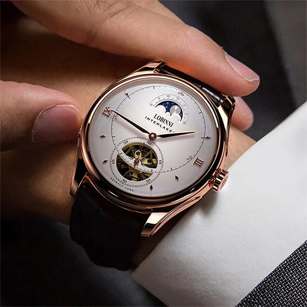 Đồng Hồ Nam Lobinni LB13023G-D1 Màu Nâu - Trắng