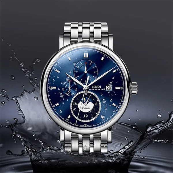 Đồng Hồ Nam Lobinni LB13056G-T4 Màu Xanh Bạc