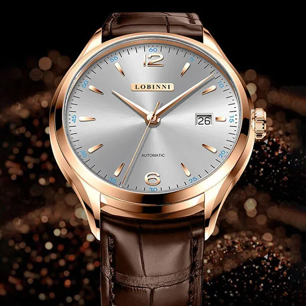 Đồng Hồ Nam Lobinni LB16005G-D1 Màu Nâu - Vàng Hồng