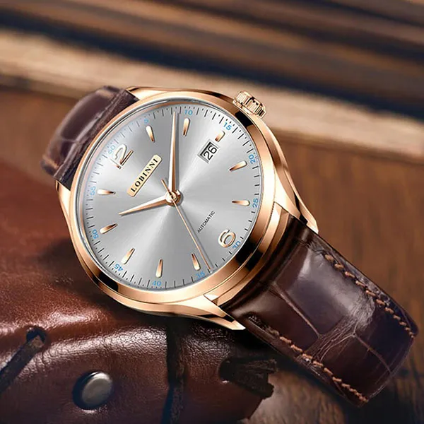 Đồng Hồ Nam Lobinni LB16005G-D1 Màu Nâu - Vàng Hồng