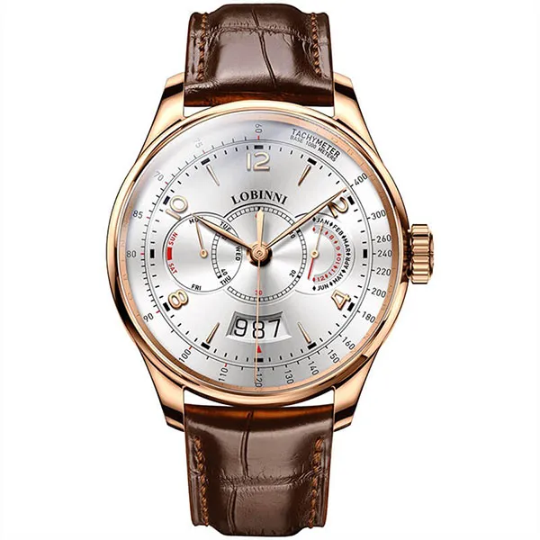 Đồng Hồ Nam Lobinni LB16013G-D1 Màu Nâu - Vàng Hồng