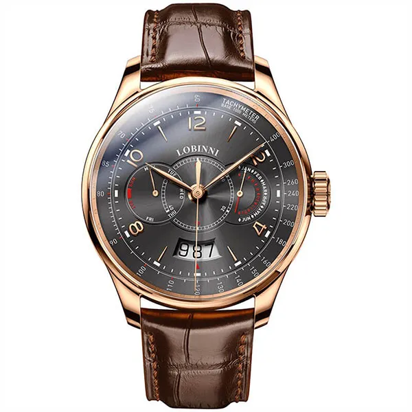 Đồng Hồ Nam Lobinni LB16013G-D2 Màu Nâu Đen