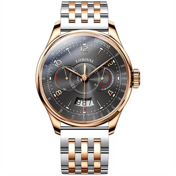 Đồng Hồ Nam Lobinni LB16013G-T2 Màu Đen - Vàng Hồng