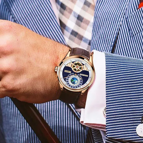 Đồng Hồ Nam Lobinni LB16038G-D1 Màu Nâu - Vàng Hồng