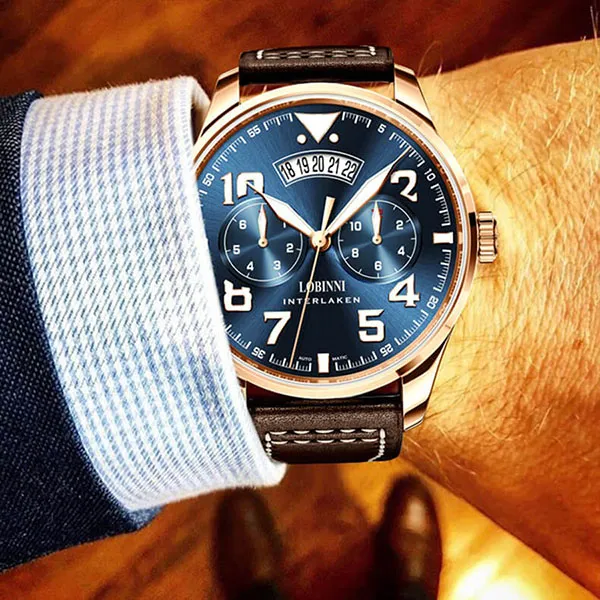 Đồng Hồ Nam Lobinni LB16051G-D2 Màu Xanh Navy