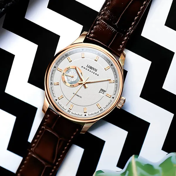 Đồng Hồ Nam Lobinni LB17017G-D1 Màu Nâu - Vàng Hồng