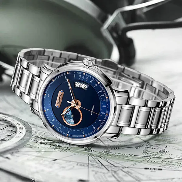 Đồng Hồ Nam Lobinni LB17511G-T3 Màu Xanh Bạc