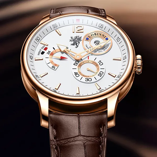 Đồng Hồ Nam Lobinni LB18012G-D1 Màu Nâu - Vàng Hồng