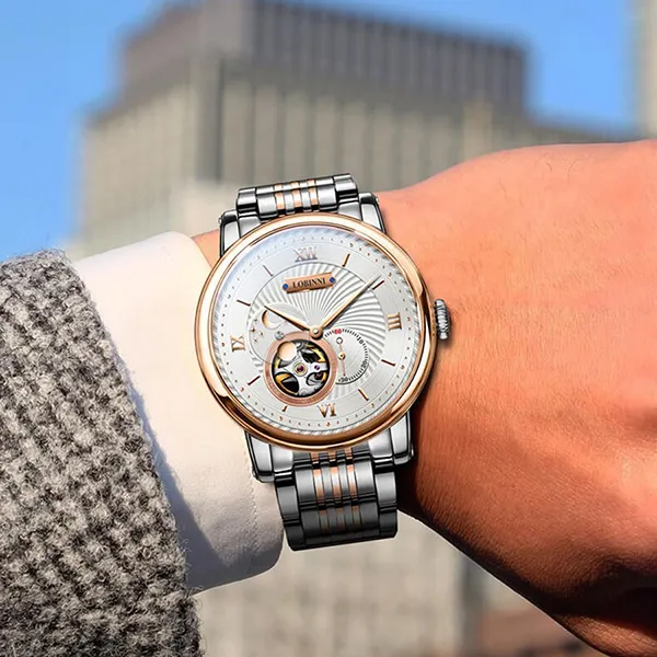 Đồng Hồ Nam Lobinni LB18013G-T1 Màu Bạc - Vàng Hồng