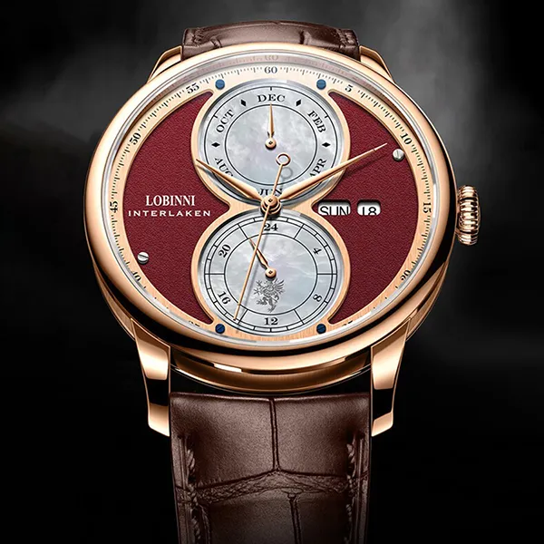 Đồng Hồ Nam Lobinni LB18015G-D3 Màu Nâu Đỏ