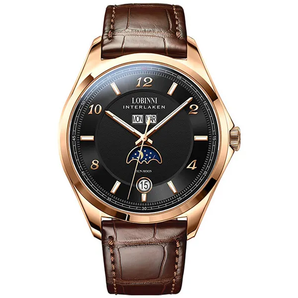 Đồng Hồ Nam Lobinni LB18016G-D2 Màu Nâu Đen