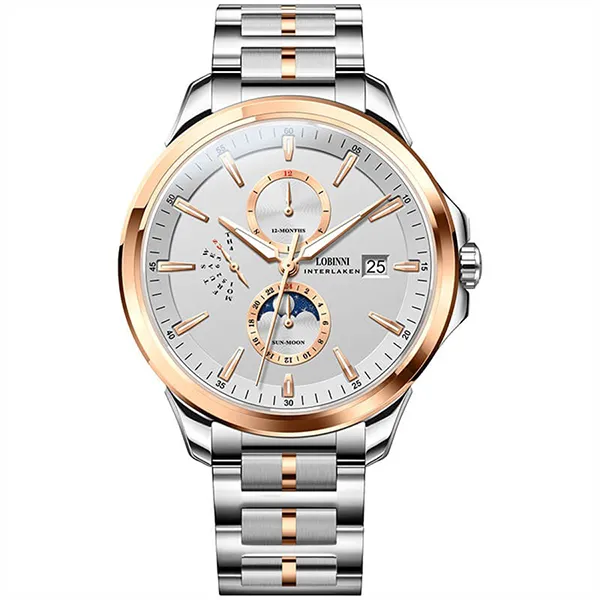 Đồng Hồ Nam Lobinni LB18019G-T1 Màu Bạc - Vàng Hồng
