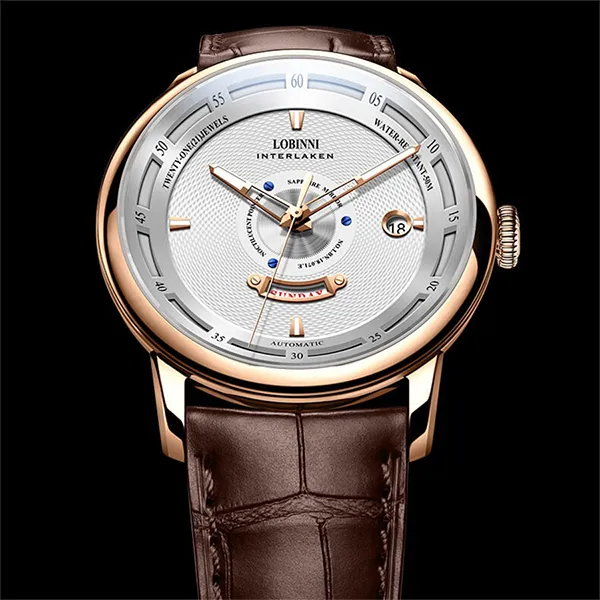 Đồng Hồ Nam Lobinni LB18071G-D1 Màu Nâu Bạc