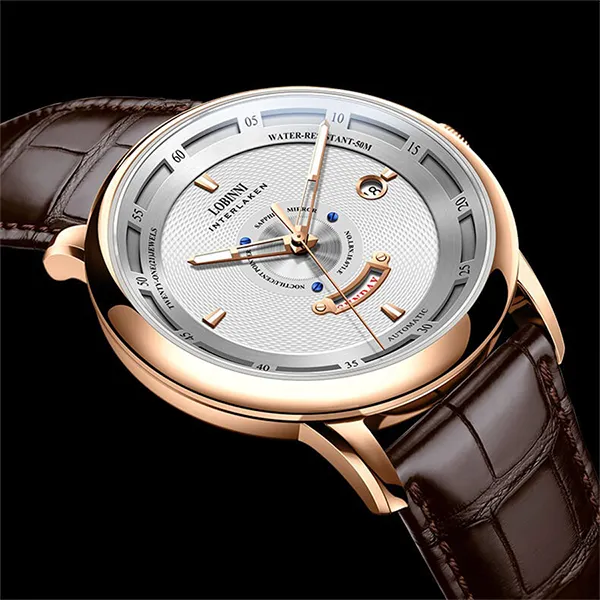 Đồng Hồ Nam Lobinni LB18071G-D1 Màu Nâu Bạc