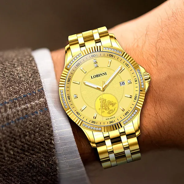 Đồng Hồ Nam Lobinni LB19005G-T1 Màu Vàng