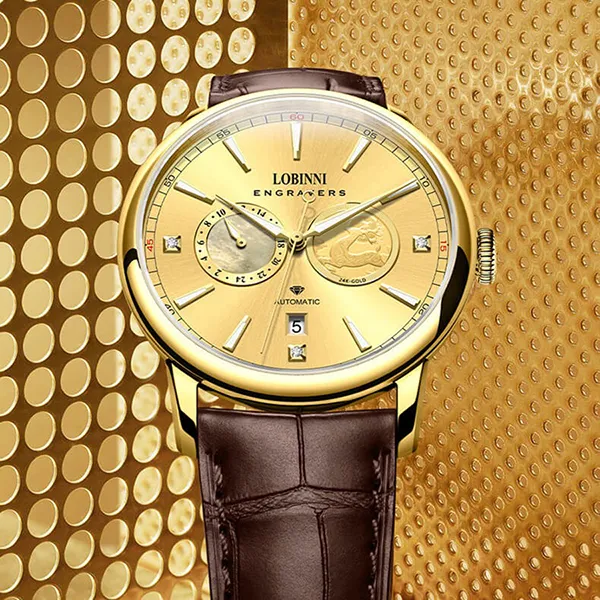 Đồng Hồ Nam Lobinni LB19015G-D3 Màu Nâu - Vàng