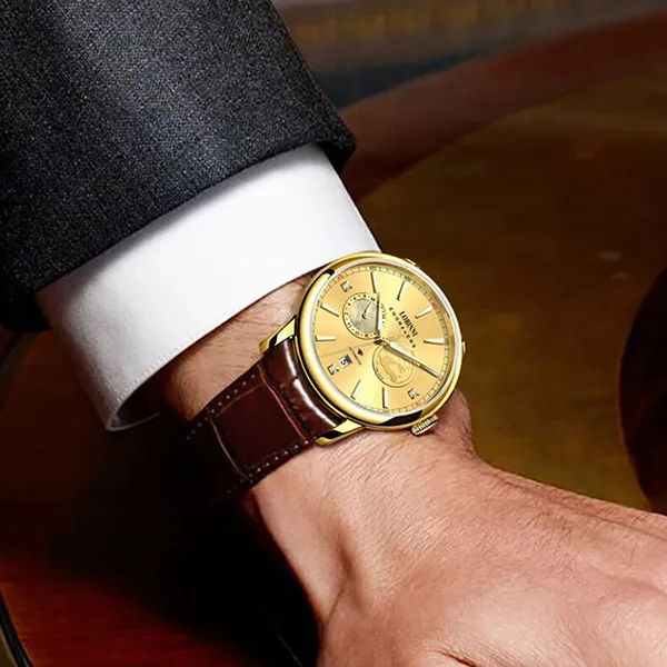 Đồng Hồ Nam Lobinni LB19015G-D3 Màu Nâu - Vàng