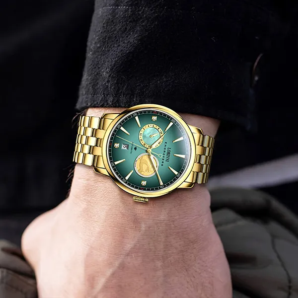 Đồng Hồ Nam Lobinni LB19015G-T1 Màu Xanh Vàng