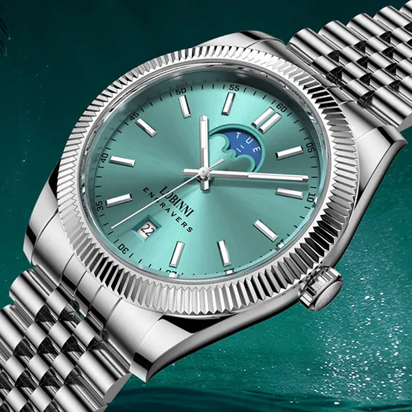 Đồng Hồ Nam Lobinni LB19018G-T2 Màu Xanh Bạc