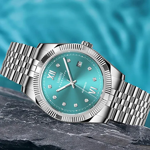 Đồng Hồ Nam Lobinni LB19019G-T3 Màu Xanh Bạc