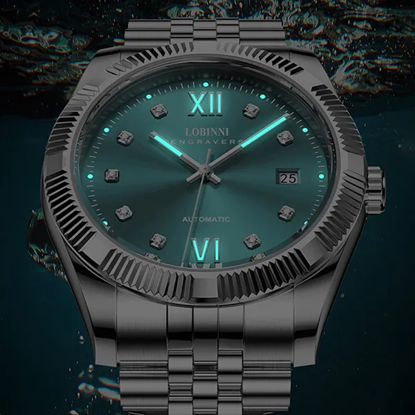 Đồng Hồ Nam Lobinni LB19019G-T3 Màu Xanh Bạc