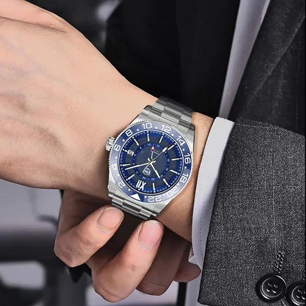 Đồng Hồ Nam Lobinni LB19023G-T2 Màu Xanh Bạc