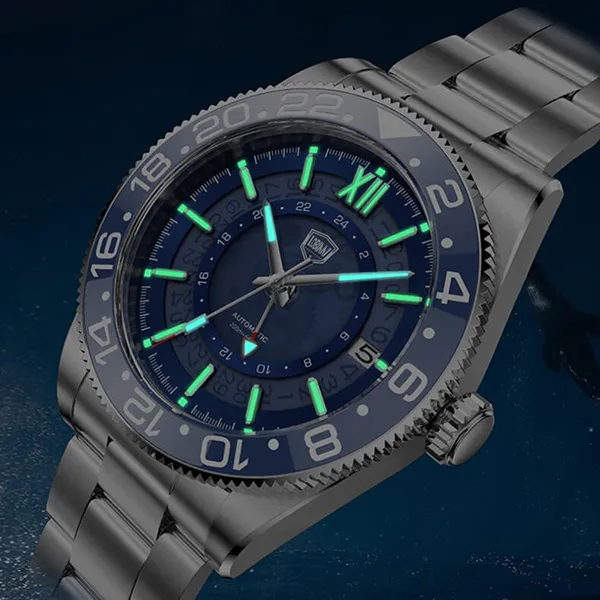 Đồng Hồ Nam Lobinni LB19023G-T2 Màu Xanh Bạc