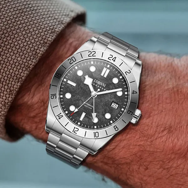 Đồng Hồ Nam Lobinni LB19025G-T1 Màu Đen Bạc
