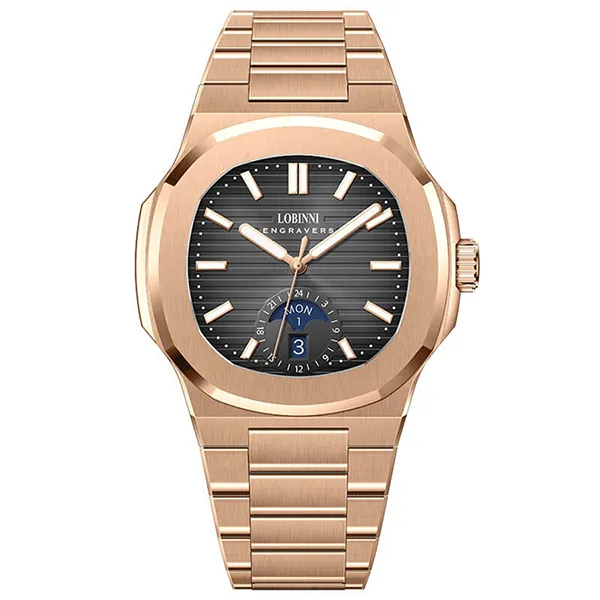 Đồng Hồ Nam Lobinni LB19069G (19069-A1-T2) Màu Đen - Vàng Hồng