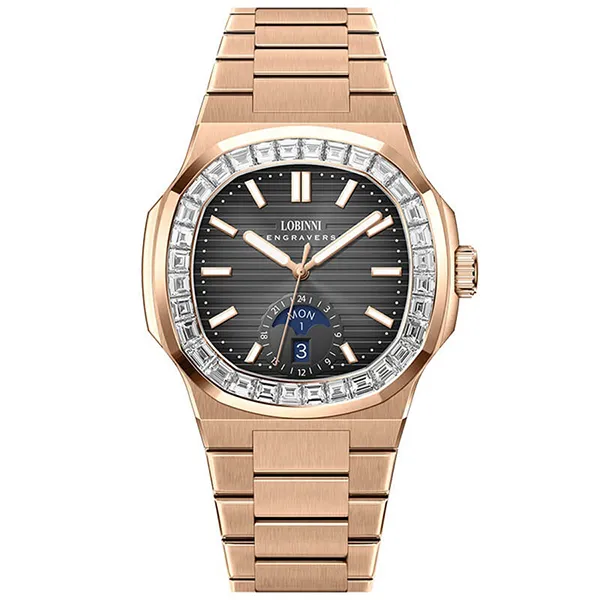 Đồng Hồ Nam Lobinni LB19069G (19069-A2-T2) Màu Đen - Vàng Hồng