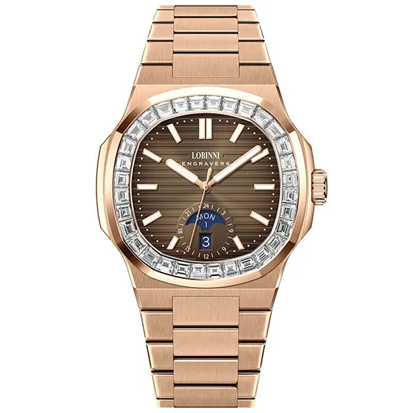 Đồng Hồ Nam Lobinni LB19069G (19069-A2-T3) Màu Nâu - Vàng Hồng