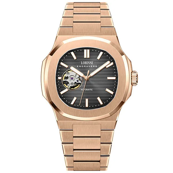 Đồng Hồ Nam Lobinni LB19069G (19069-B1-T2) Màu Đen - Vàng Hồng