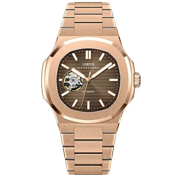 Đồng Hồ Nam Lobinni LB19069G (19069-B1-T3) Màu Nâu - Vàng Hồng