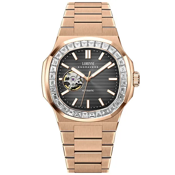 Đồng Hồ Nam Lobinni LB19069G (19069-B2-T2) Màu Đen - Vàng Hồng