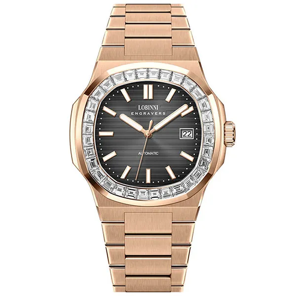 Đồng Hồ Nam Lobinni LB19069G (19069-C2-T2) Màu Đen - Vàng Hồng