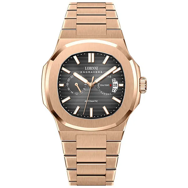 Đồng Hồ Nam Lobinni LB19069G (19069-D1-T2) Màu Đen - Vàng Hồng